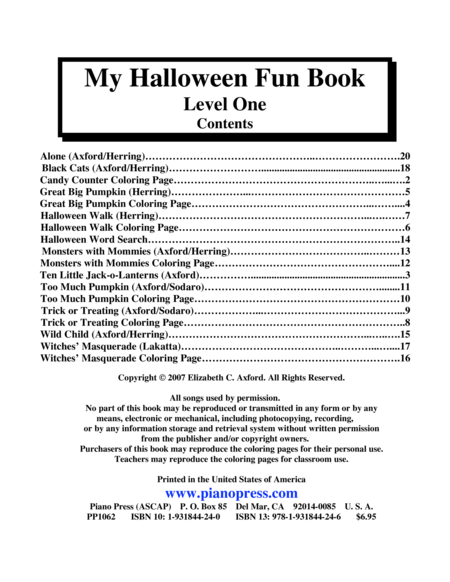 My Halloween Fun Book Level One Page 2