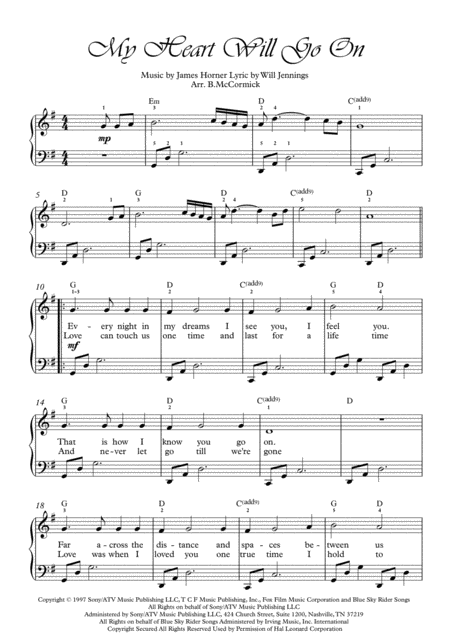 My Heart Will Go On Celine Dion Simple Piano Page 2