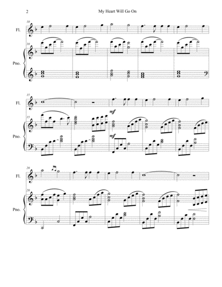 My Heart Will Go On Love Theme From Titanic For Flute Solo With Piano Accompaniment Page 2