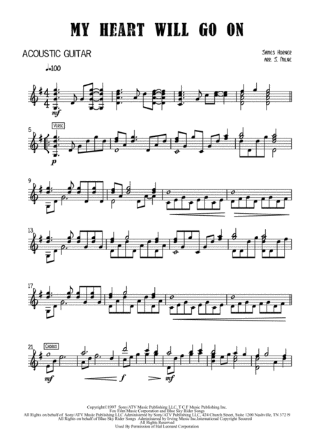 My Heart Will Go On Love Theme From Titanic For Solo Guitar Page 2