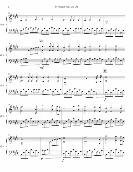 My Heart Will Go On Marimba Solo Page 2