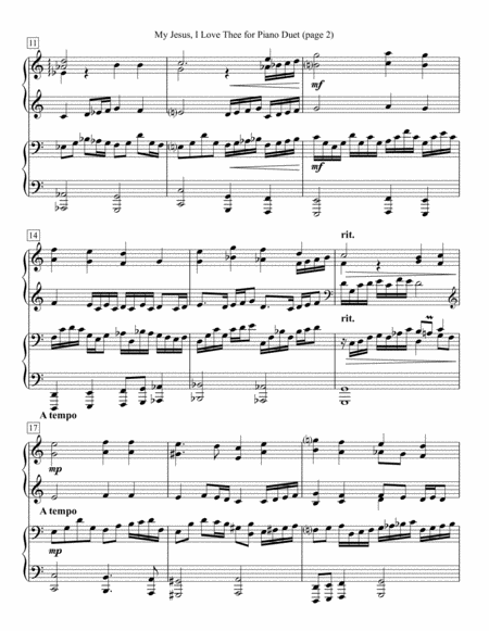 My Jesus I Love Thee For Piano Duet Page 2