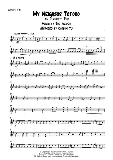 My Neighbor Totoro For Clarinet Trio 3bb Page 2