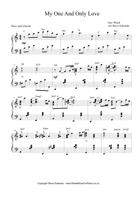 My One And Only Love Intermediate Piano Solo Page 2