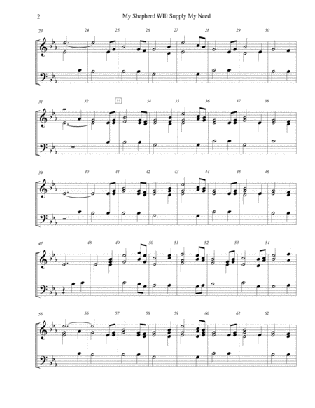 My Shepherd Will Supply My Need For 2 Octave Handbell Choir Page 2