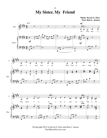 My Sister My Friend Original Saa Womens Choir With Piano Accompaniment Page 2