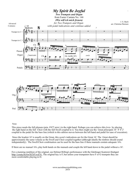 My Spirit Be Joyful Two Trumpets And Organ Page 2