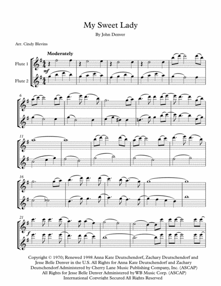 My Sweet Lady For Flute Duet Page 2