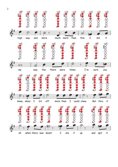 My Way Flute Sheet Music Tab Page 2