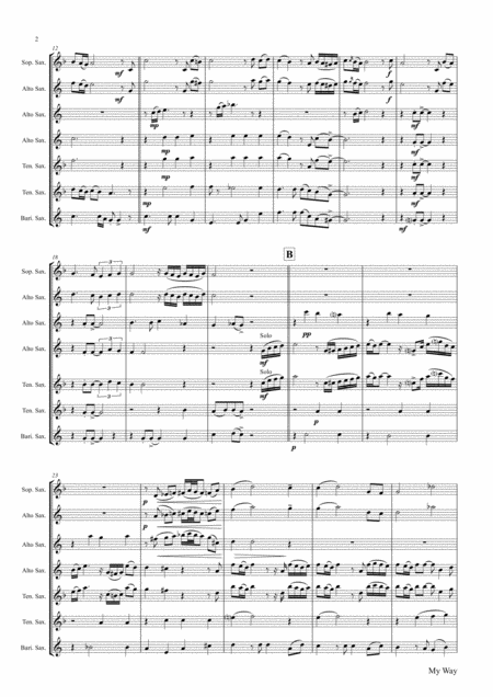 My Way Sinatra Saxophone Quintet Page 2