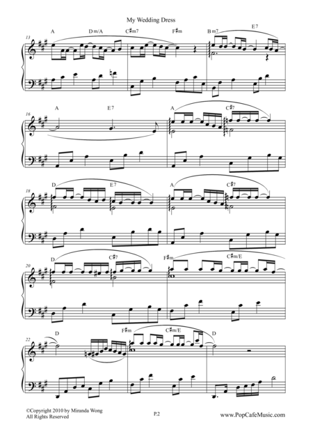 My Wedding Dress Wedding Piano Music Page 2