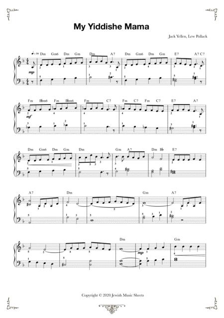 My Yiddishe Mame Easy Piano Tutorial Page 2