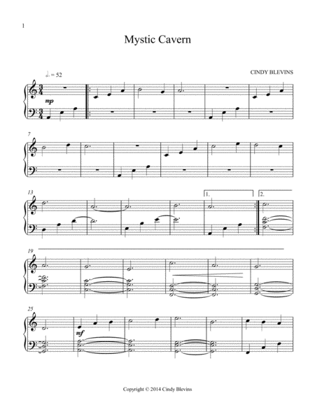 Mystic Cavern Original Solo For Lever Or Pedal Harp From My Book Melodic Meditations Page 2