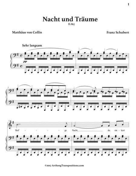 Nacht Und Trume D 827 In 3 Low Keys G G Flat F Major Page 2