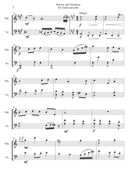 Naivety And Variations For Violin And Cello Page 2