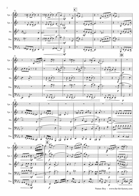 Nature Boy Nat King Cole Brass Quintet Page 2