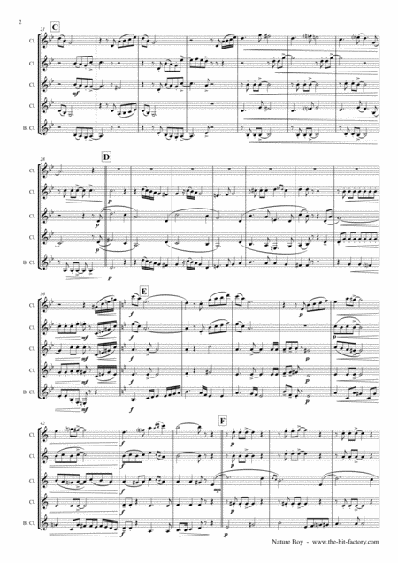 Nature Boy Nat King Cole Clarinet Quintet Page 2