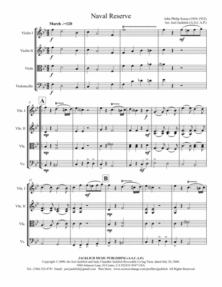 Naval Reserve March For String Quartet Page 2