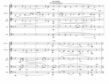 Navy Hymn Eternal Father Strong To Save Brass Quintet Quartet Page 2