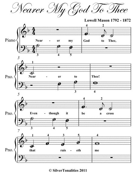 Nearer My God To Thee Beginner Piano Sheet Music Page 2