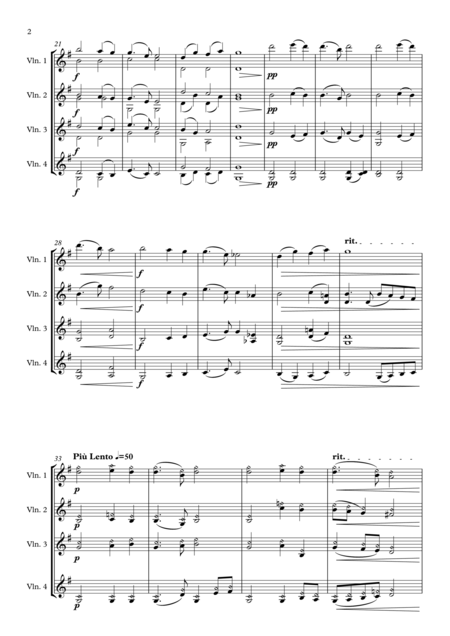 Nearer My God To Thee For Four Violins Page 2