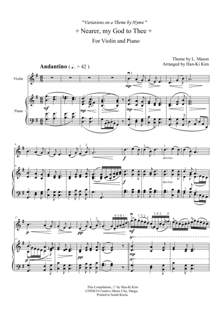 Nearer My God To Thee For Violin And Piano Page 2