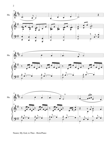 Nearer My God To Thee Fr Horn Piano And Hornpart Page 2