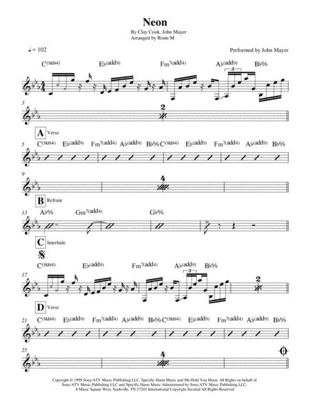 Neon Lead Sheet Performed By John Mayer Page 2