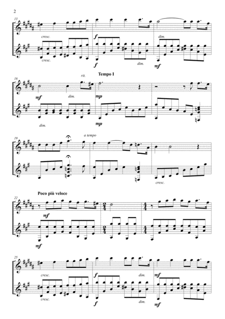 Nessun Dorma Aria From Turandot Puccini Arranged By A Zaccaria For Guitar And Bb Clarinet Or Flute Page 2