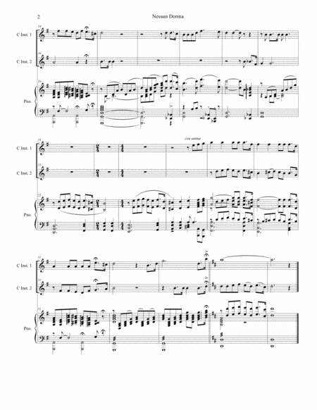 Nessun Dorma Duet For C Instruments Page 2