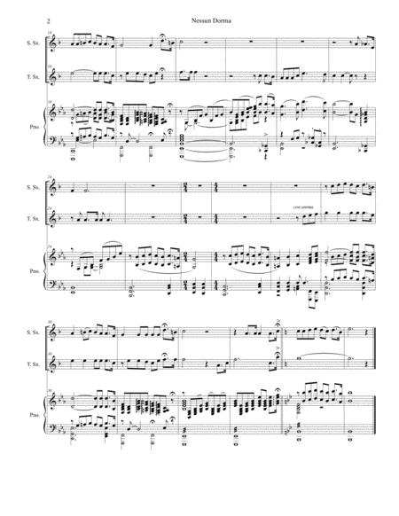 Nessun Dorma Duet For Soprano Tenor Saxophone Page 2