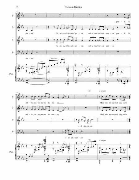 Nessun Dorma For Satb Page 2