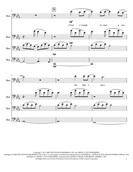 Nessun Dorma For Solo C Instrument Piano Page 2
