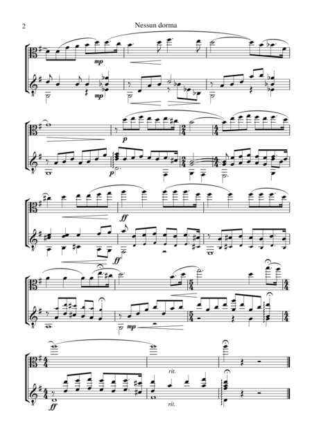 Nessun Dorma For Viola And Guitar Page 2