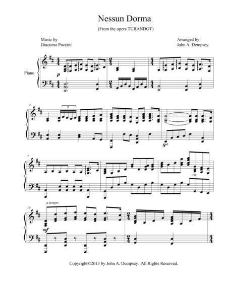 Nessun Dorma Piano Solo Page 2