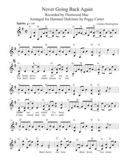 Never Going Back Again Hammer Dulcimer Solo Page 2