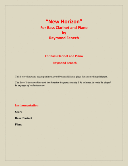 New Horizon For Bass Clarinet And Piano Page 2