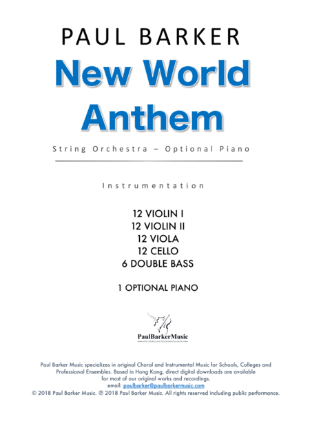 New World Anthem String Orchestra Score Parts Page 2