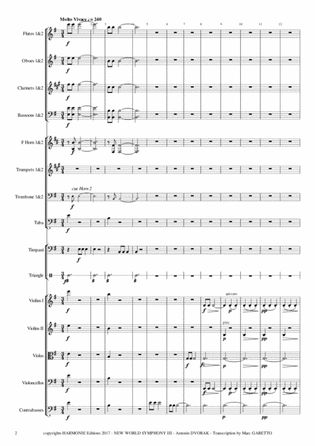 New World Symphony 3rd Movement Antonin Dvorak Full Orchestra Transcripted By Marc Garetto Page 2