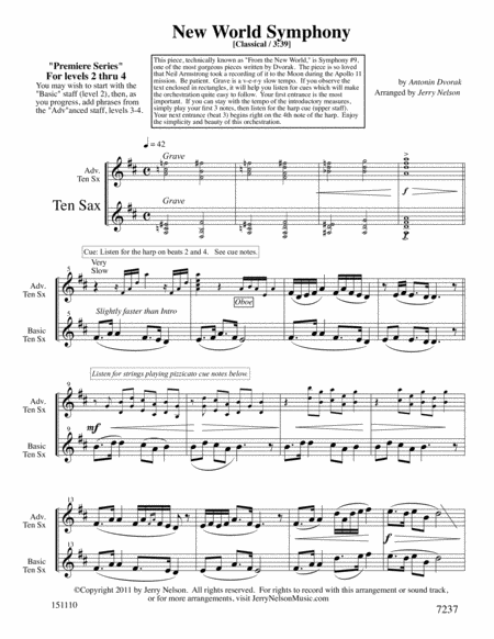 New World Symphony Dvorak Arrangements Level 2 4 For Tenor Sax Written Acc Page 2