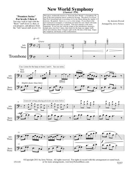 New World Symphony Dvorak Arrangements Level 2 4 For Trombone Written Acc Page 2