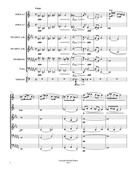 New World Symphony Mvt 2 For 6 Brass Page 2