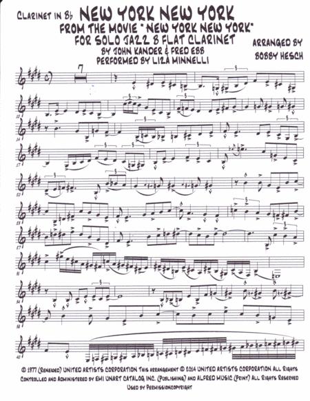 New York New York From The Movie New York New York For Solo Jazz B Flat Clarinet Page 2