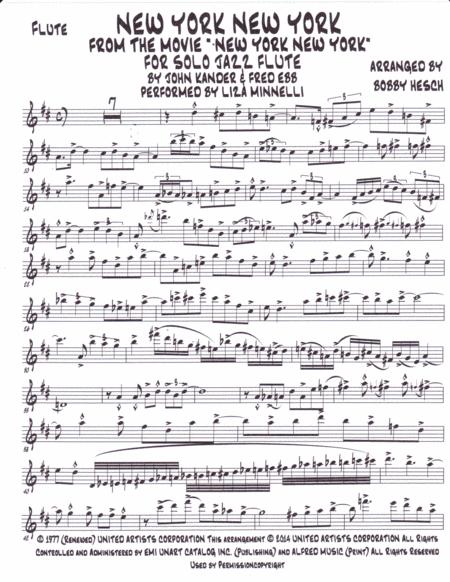 New York New York From The Movie New York New York For Solo Jazz Flute Page 2
