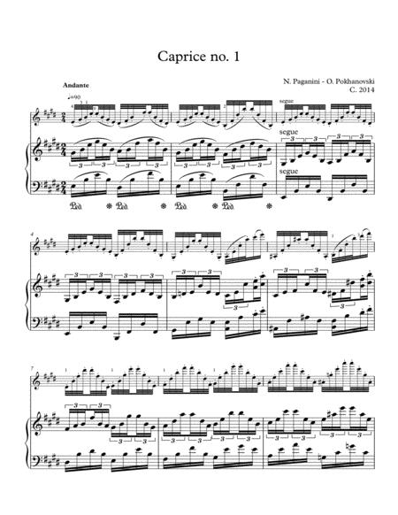 Niccolo Paganini Caprice 1 Arranged For Violin And Piano By Oleg Pokhanovski Page 2