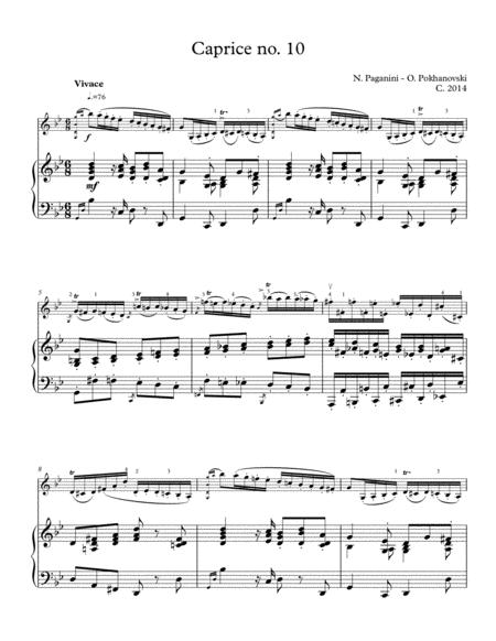 Niccolo Paganini Caprice 10 Arranged For Violin And Piano By Oleg Pokhanovski Page 2