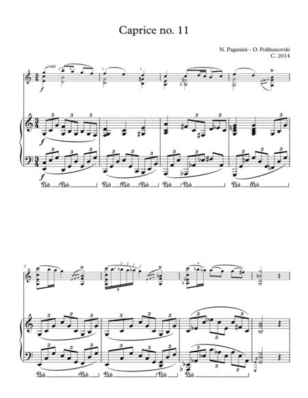 Niccolo Paganini Caprice 11 Arranged For Violin And Piano By Oleg Pokhanovski Page 2