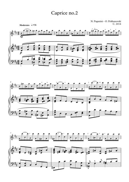 Niccolo Paganini Caprice 2 Arranged For Violin And Piano By Oleg Pokhanovski Page 2