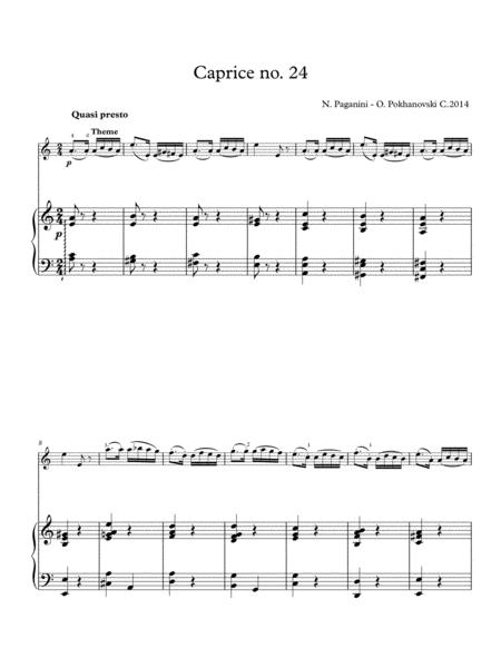Niccolo Paganini Caprice 24 Arranged For Violin And Piano By Oleg Pokhanovski Page 2