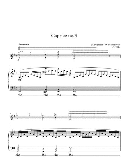 Niccolo Paganini Caprice 3 Arranged For Violin And Piano By Oleg Pokhanovski Page 2